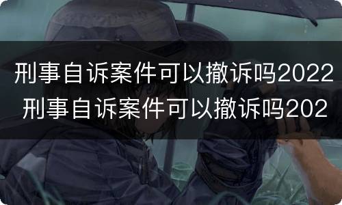 刑事自诉案件可以撤诉吗2022 刑事自诉案件可以撤诉吗2022年8月