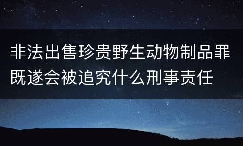 非法出售珍贵野生动物制品罪既遂会被追究什么刑事责任