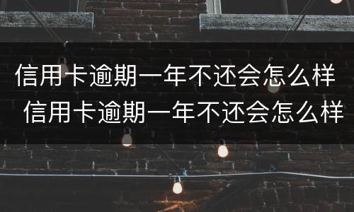 信用卡逾期一年不还会怎么样 信用卡逾期一年不还会怎么样吗