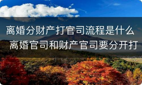 离婚分财产打官司流程是什么 离婚官司和财产官司要分开打吗
