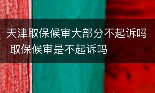 天津取保候审大部分不起诉吗 取保候审是不起诉吗