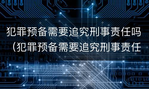 犯罪预备需要追究刑事责任吗（犯罪预备需要追究刑事责任吗知乎）