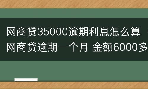网商贷35000逾期利息怎么算（网商贷逾期一个月 金额6000多）