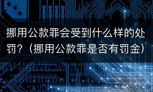 挪用公款罪会受到什么样的处罚?（挪用公款罪是否有罚金）
