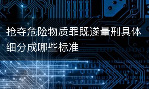 抢夺危险物质罪既遂量刑具体细分成哪些标准
