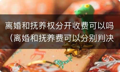 离婚和抚养权分开收费可以吗（离婚和抚养费可以分别判决吗）