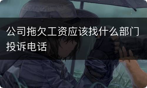 公司拖欠工资应该找什么部门投诉电话