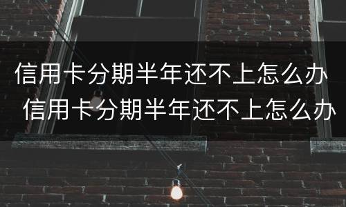 信用卡分期半年还不上怎么办 信用卡分期半年还不上怎么办呢