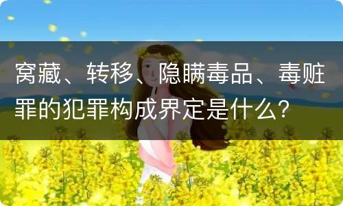 窝藏、转移、隐瞒毒品、毒赃罪的犯罪构成界定是什么？