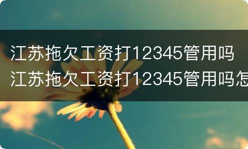 江苏拖欠工资打12345管用吗 江苏拖欠工资打12345管用吗怎么投诉