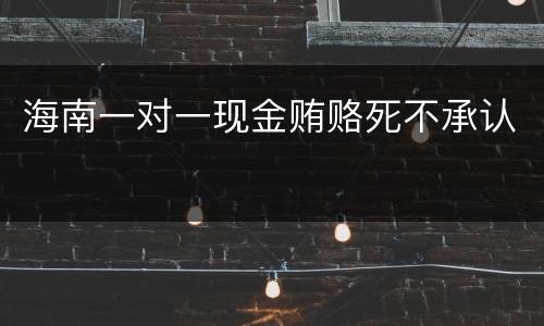 海南一对一现金贿赂死不承认