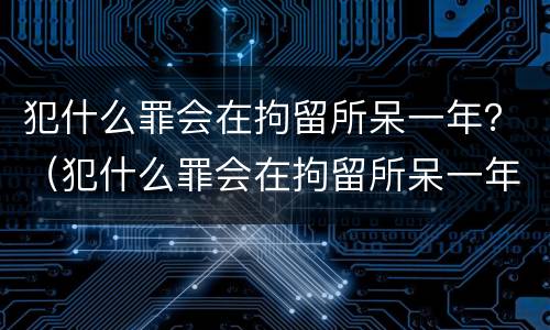 犯什么罪会在拘留所呆一年？（犯什么罪会在拘留所呆一年的人）