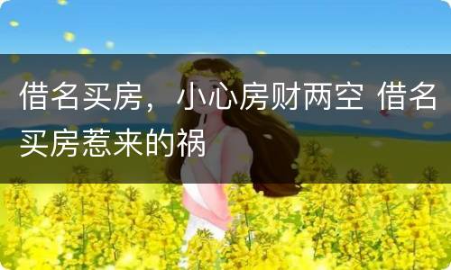 借名买房，小心房财两空 借名买房惹来的祸