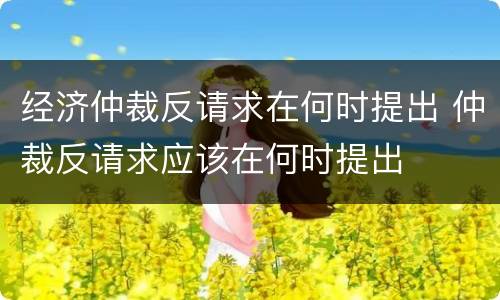 经济仲裁反请求在何时提出 仲裁反请求应该在何时提出
