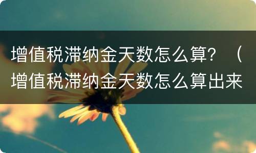 增值税滞纳金天数怎么算？（增值税滞纳金天数怎么算出来的）