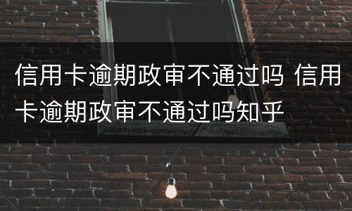 信用卡逾期政审不通过吗 信用卡逾期政审不通过吗知乎