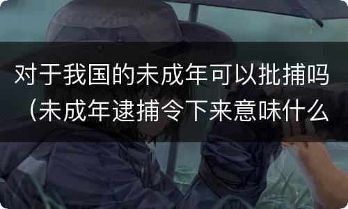 对于我国的未成年可以批捕吗（未成年逮捕令下来意味什么）