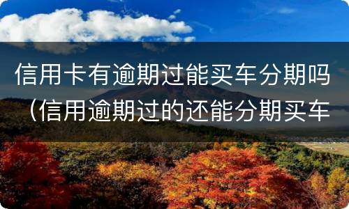 信用卡有逾期过能买车分期吗（信用逾期过的还能分期买车吗?）