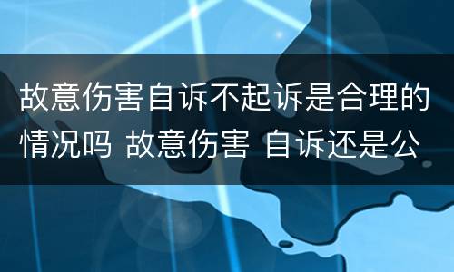 故意伤害自诉不起诉是合理的情况吗 故意伤害 自诉还是公诉