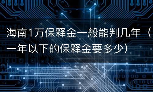 海南1万保释金一般能判几年（一年以下的保释金要多少）
