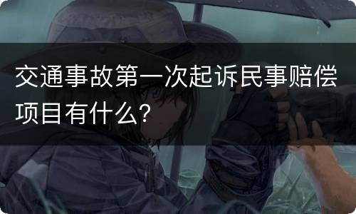 交通事故第一次起诉民事赔偿项目有什么？