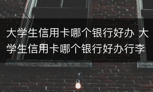 大学生信用卡哪个银行好办 大学生信用卡哪个银行好办行李箱