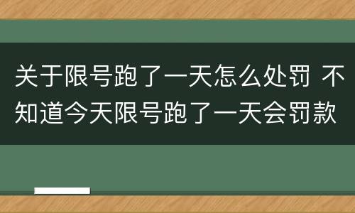 关于限号跑了一天怎么处罚 不知道今天限号跑了一天会罚款多少