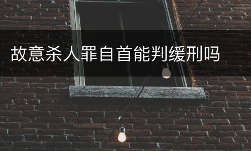 故意杀人罪自首能判缓刑吗