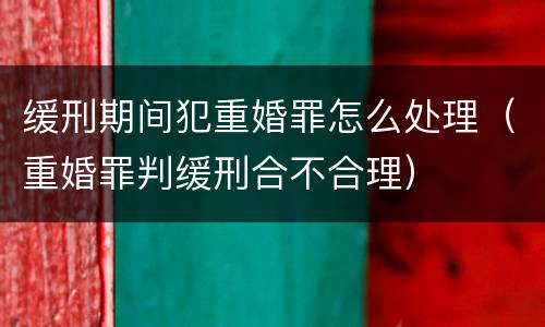 缓刑期间犯重婚罪怎么处理（重婚罪判缓刑合不合理）