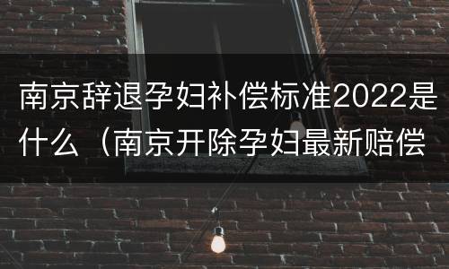南京辞退孕妇补偿标准2022是什么（南京开除孕妇最新赔偿标准）