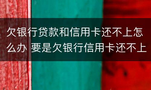 欠银行贷款和信用卡还不上怎么办 要是欠银行信用卡还不上怎么办