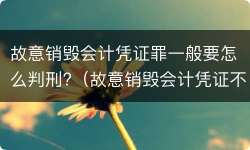 故意销毁会计凭证罪一般要怎么判刑?（故意销毁会计凭证不构成犯罪）