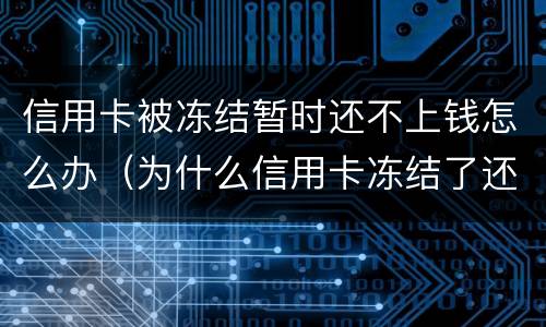 信用卡被冻结暂时还不上钱怎么办（为什么信用卡冻结了还不了款）