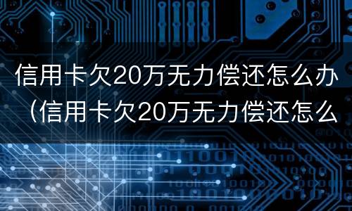 信用卡欠20万无力偿还怎么办（信用卡欠20万无力偿还怎么办理）