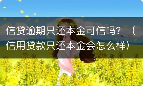 信贷逾期只还本金可信吗？（信用贷款只还本金会怎么样）