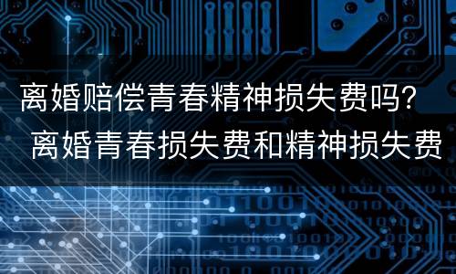 离婚赔偿青春精神损失费吗？ 离婚青春损失费和精神损失费能拿多少