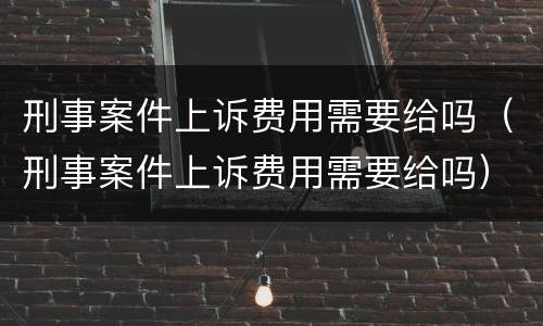 刑事案件上诉费用需要给吗（刑事案件上诉费用需要给吗）