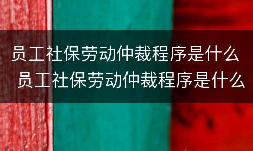 员工社保劳动仲裁程序是什么 员工社保劳动仲裁程序是什么意思