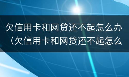 欠信用卡和网贷还不起怎么办（欠信用卡和网贷还不起怎么办理）