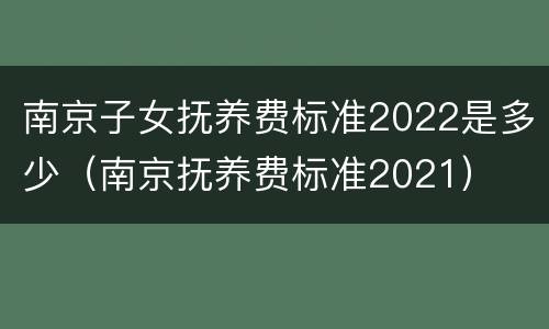 南京子女抚养费标准2022是多少（南京抚养费标准2021）