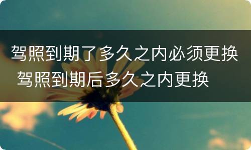 驾照到期了多久之内必须更换 驾照到期后多久之内更换