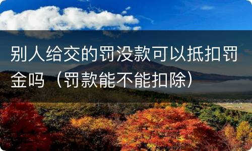 别人给交的罚没款可以抵扣罚金吗（罚款能不能扣除）