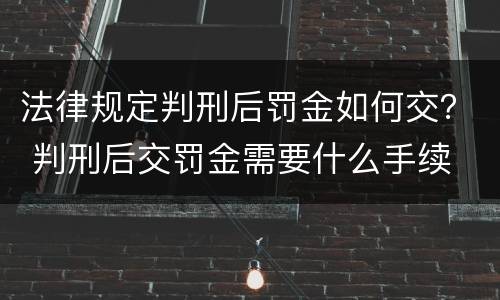 法律规定判刑后罚金如何交？ 判刑后交罚金需要什么手续