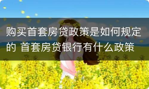 购买首套房贷政策是如何规定的 首套房贷银行有什么政策
