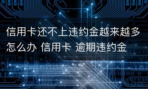 信用卡还不上违约金越来越多怎么办 信用卡 逾期违约金