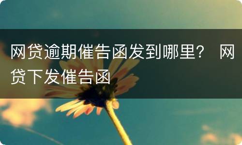 网贷逾期催告函发到哪里？ 网贷下发催告函