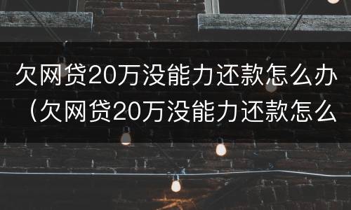 欠网贷20万没能力还款怎么办（欠网贷20万没能力还款怎么办理）