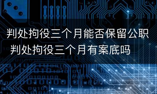 判处拘役三个月能否保留公职 判处拘役三个月有案底吗