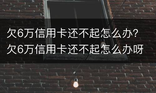 欠6万信用卡还不起怎么办？ 欠6万信用卡还不起怎么办呀