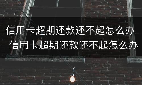 信用卡超期还款还不起怎么办 信用卡超期还款还不起怎么办理